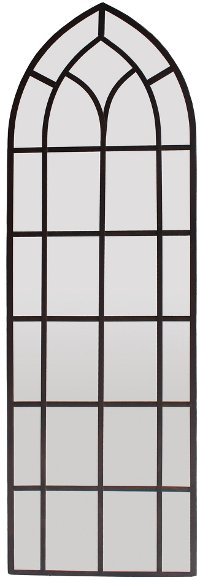 41 Inch Rust Metal Wall Decor with Mirror