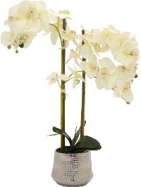 Faux Orchid Flower Pot Arrangement