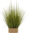 Faux Green Grass Pot Arrangement