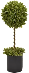 Clearance 23 Inch Faux Green Topiary Potted Arrangement