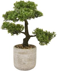 Green Faux Bonsai Pot Arrangement