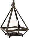 15 Inch Brown Metal Decorative Lantern