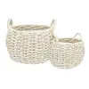 Clearance 18 Inch White Wash Water Hyacinth Basket with Handles