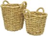 18 Inch Natural Water Hyacinth Basket with Handles