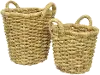 18 Inch Natural Water Hyacinth Basket with Handles