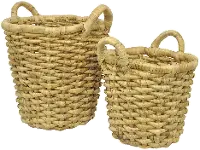 18 Inch Natural Water Hyacinth Basket with Handles