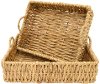 18 Inch Natural Finish Rectangular Tray with Handles