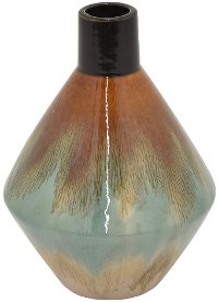 7 Inch Earth Tone Ceramic Vase