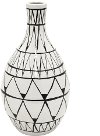 15 Inch White and Black Ceramic Vase