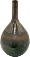 Clearance Dark Sable Green Ceramic Long Neck Vase