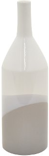 12 Inch Gray Three Tone Ceramic Vase