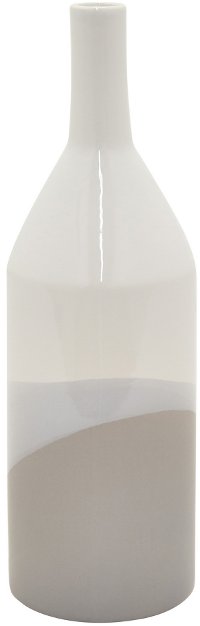 12 Inch Gray Three Tone Ceramic Vase