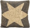 Two Tone Wool Jute Star Throw Pillow