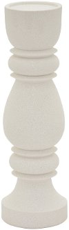 16 Inch White Stone-Look Candle Holder