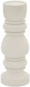 14 Inch White Stone Look Candle Holder