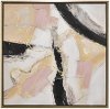 Blush and Black with Gold Oil on Canvas Painting with Frame
