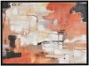 Coral Tones Abstract Oil Painting on Canvas with Frame