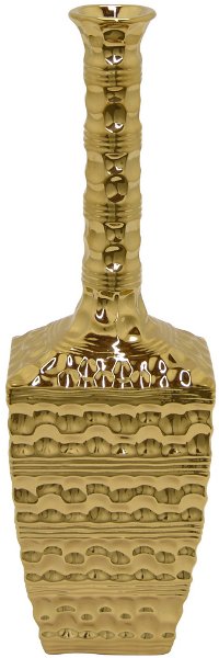 Gold Ceramic Long Neck Vase
