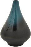 13 Inch Blue and Dark Brown Ceramic Vase