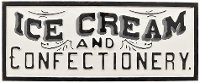 White Ice Cream and Confectionery Novelty Wall Sign