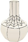 11 Inch White and Black Porcelain Vase