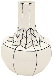 11 Inch White and Black Porcelain Vase