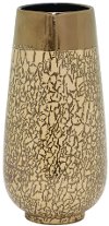 Clearance 14 Inch Crackled Copper and Blush Ceramic Vase