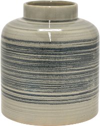 8 Inch Gray Tone Ceramic Vase