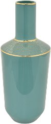 Clearance 18 Inch Turquoise and Gold Porcelain Vase
