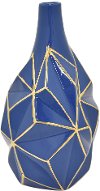 Clearance 12 Inch Modern Blue and Gold Porcelain Vase
