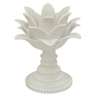 10 Inch White Lotus Flower Votive Holder