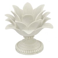 7 Inch White Lotus Flower Votive Holder
