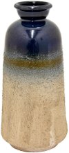 Textured Tones of Blue and Brown Ceramic Vase