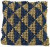 Blue and Tan Triangle Throw Pillow