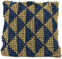 Blue and Tan Triangle Throw Pillow