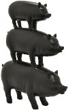Black Stacked Family of Pigs Tabletop Decor