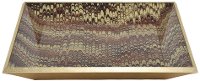 15 Inch Square Coral Glass Tray