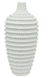 19 Inch White Textured Vase