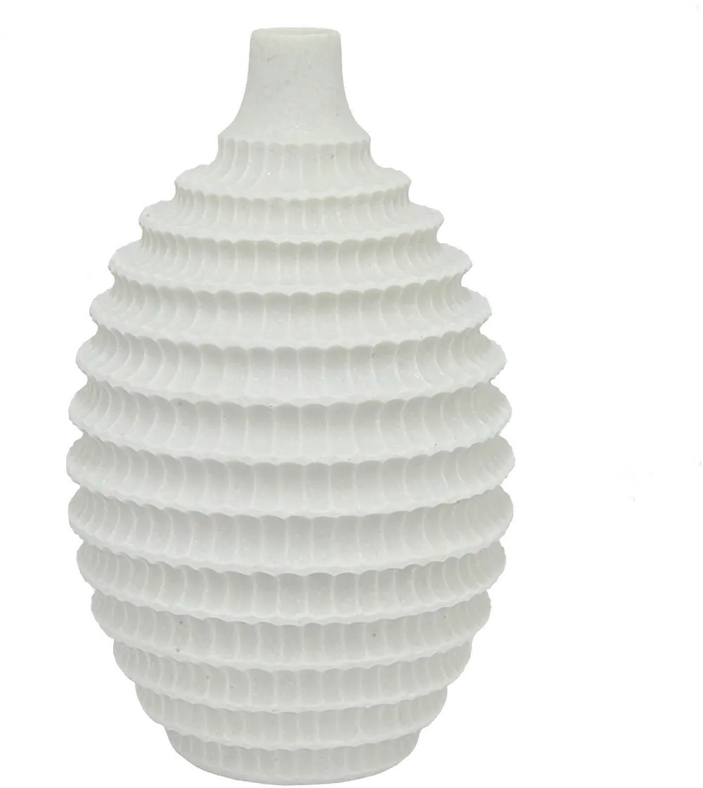 15 Inch White Textured Vase-1