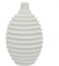 15 Inch White Textured Vase