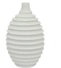 15 Inch White Textured Vase