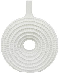 18 Inch White Round Ceramic Textured Vase