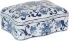 White and Blue Floral Ceramic Box