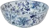 13 Inch White and Blue Floral Ceramic Bowl