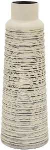 Clearance 18 Inch Distressed White Metal Vase