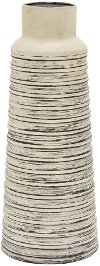 16 Inch Distressed White Metal Vase