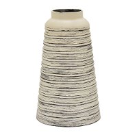 12 Inch Distressed White Metal Vase