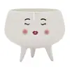 Clearance White Whimsical Pretty Face Ceramic Planter