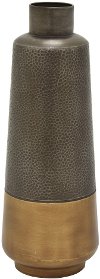 20 Inch Two Tone Bronze and Metal Vase
