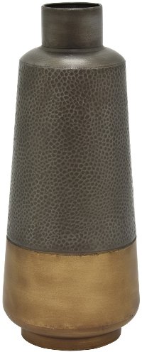17 Inch Two Tone Bronze and Metal Vase